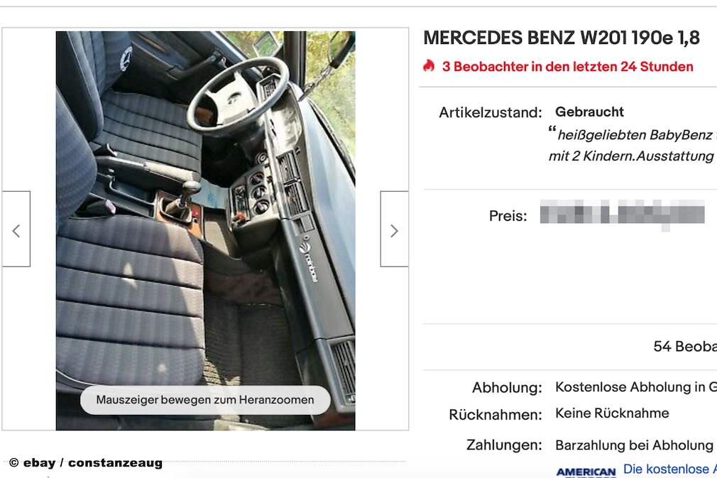 eBay Mercedes W201 190e 1,8