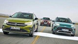 VW Taigo 1.0 TSI        Nissan Juke 1.0 DIG-T          Hyundai Bayon 1.0 T-GDI 48V-Hybrid       