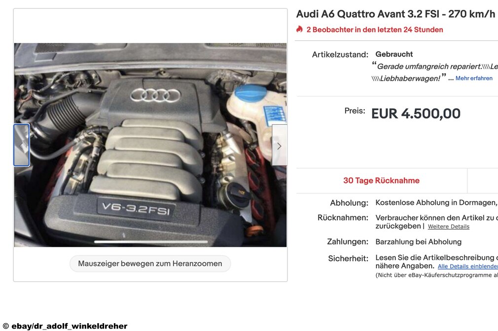 eBay Audi A6 Quattro Avant 3.2 FSI