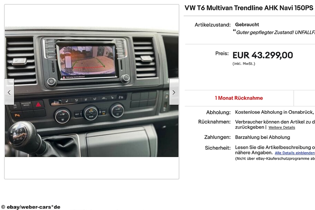 eBay VW T6 Multivan Trendline