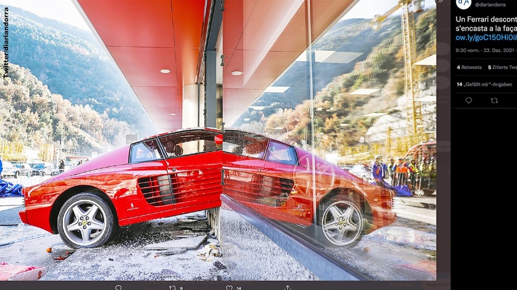 Ferrari 512 TR Crash in Andorra