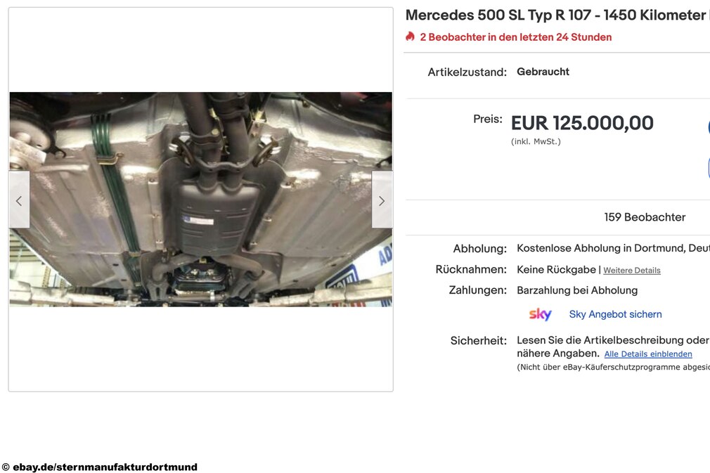 eBay Mercedes 500 SL Typ R 107