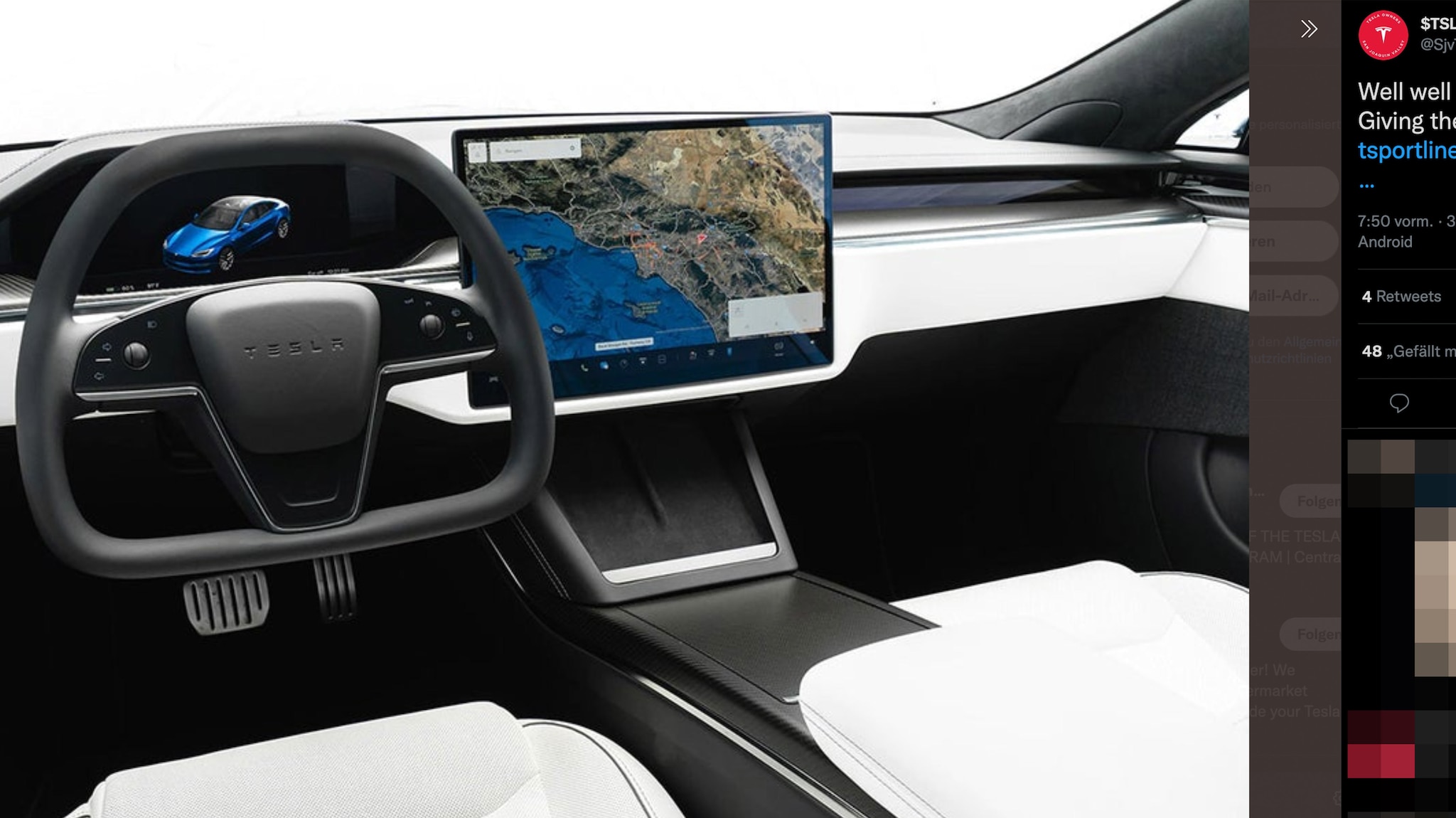 Tesla Model S Plaid: "Richtiges" Lenkrad vom Tuner