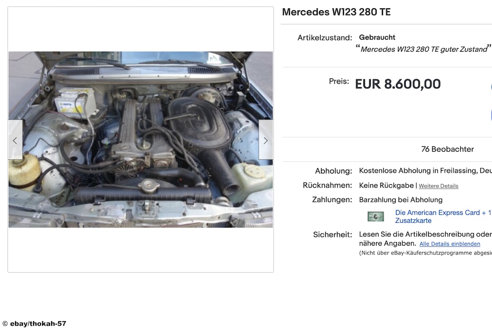 eBay  Mercedes W123 280 TE