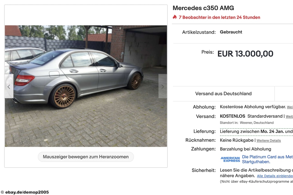 eBay Mercedes c350 AMG