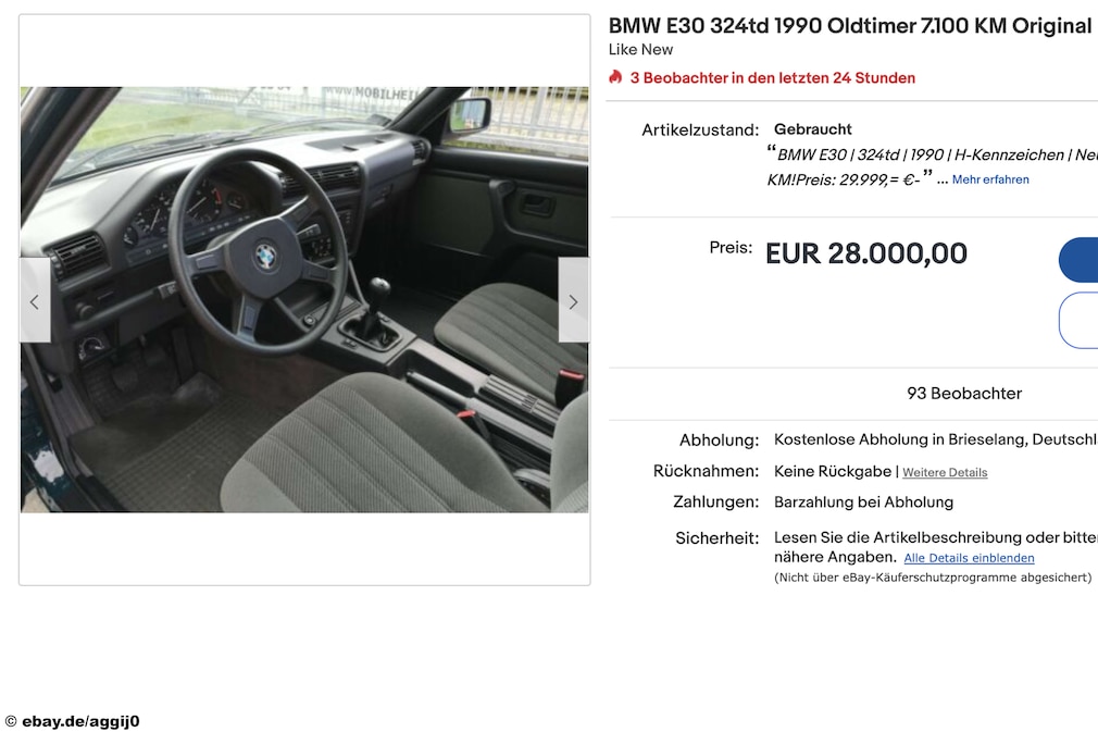 eBay BMW E30 324td