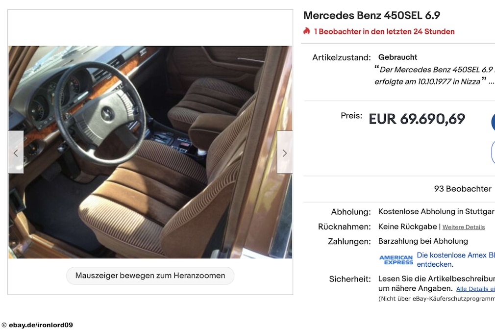 Mercedes Benz 450SEL 6.9 Mercedes Benz 450SEL 6.9