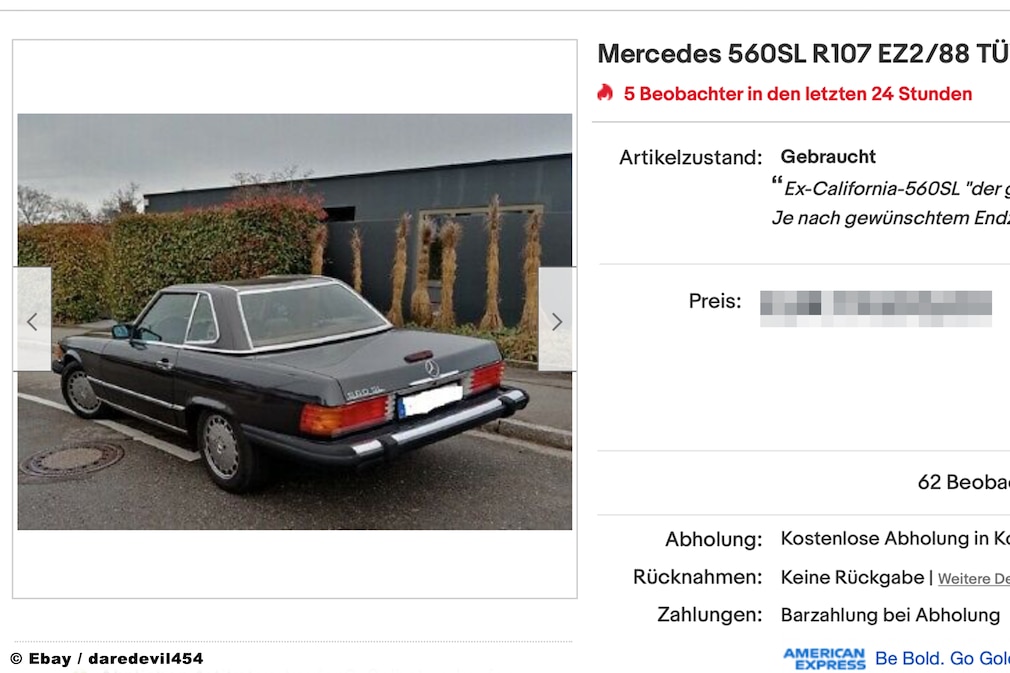 eBay Mercedes 560SL
