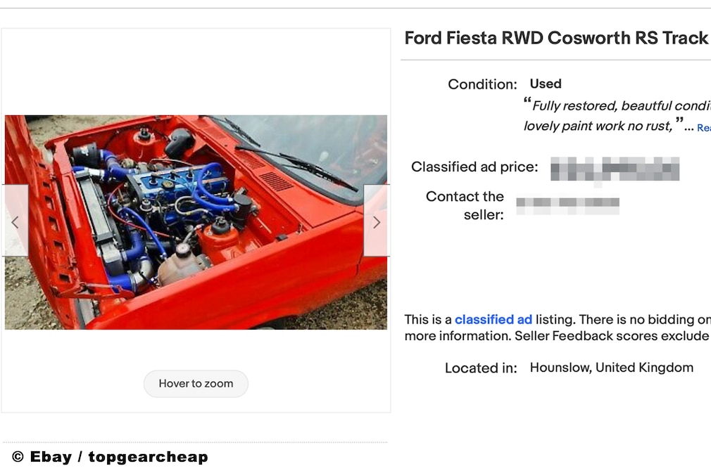 eBay Ford Fiesta RWD Cosworth RS Track