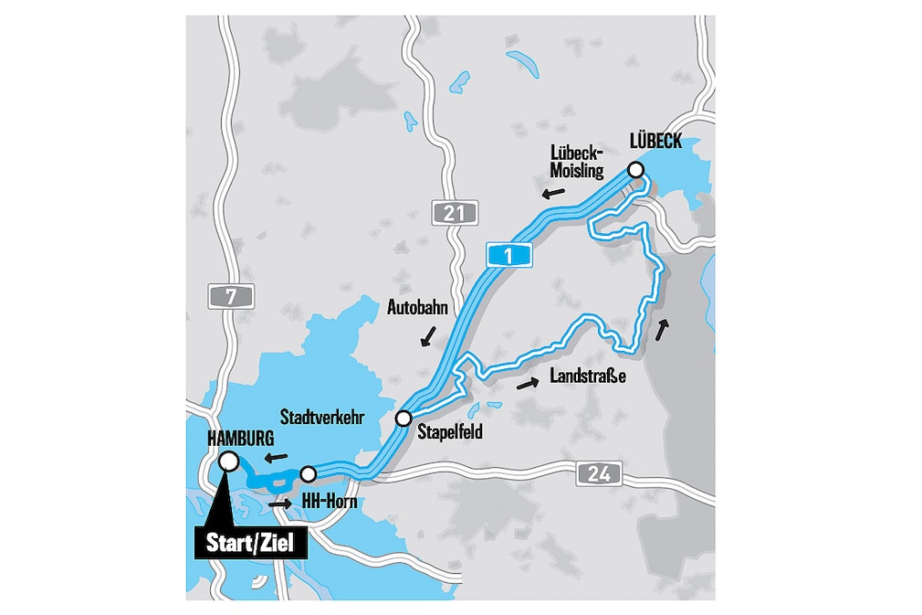 Die AUTO BILD-Testrunde von 155 km