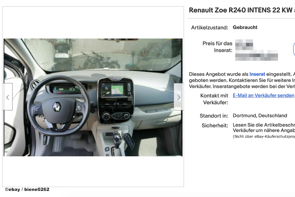eBay Renault Zoe R240 INTENS