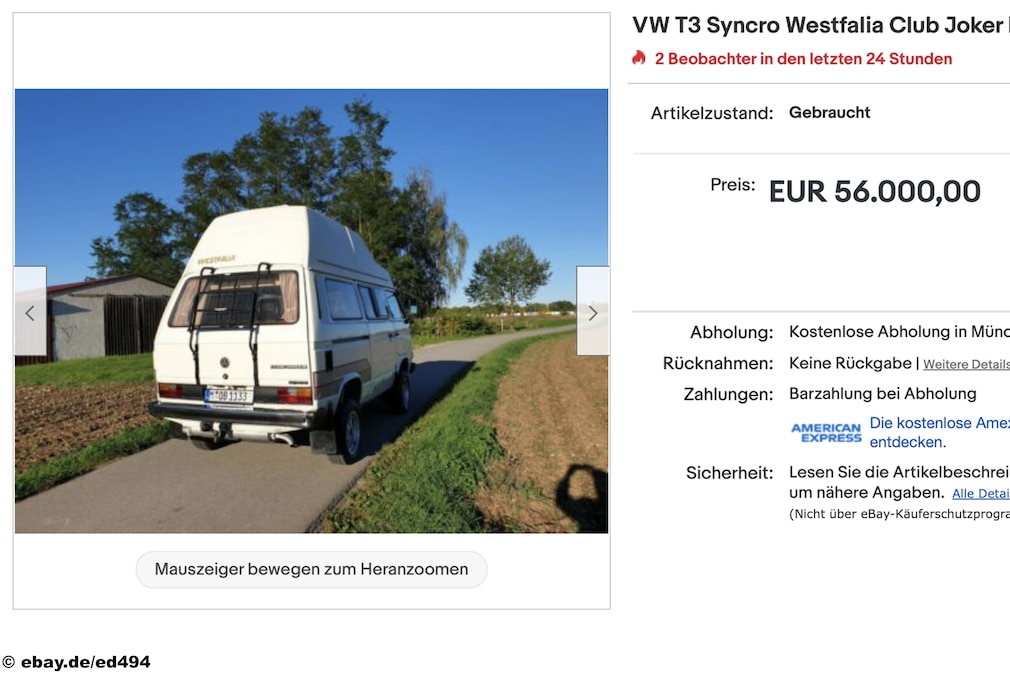 eBay VW T3 Syncro Westfalia