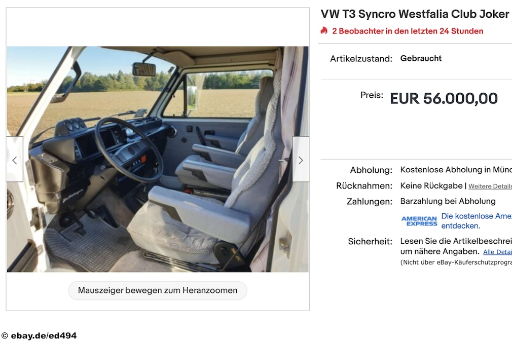 eBay VW T3 Syncro Westfalia