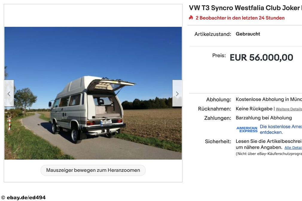 eBay VW T3 Syncro Westfalia