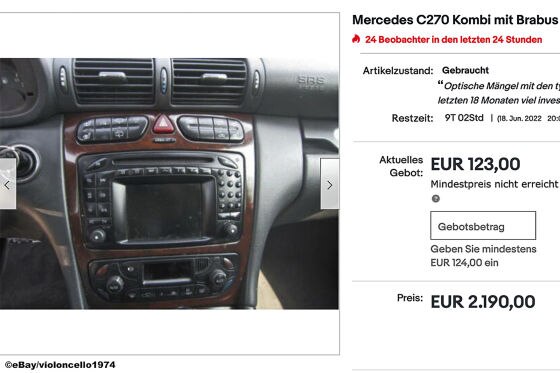 ebay Mercedes C270 station wagon with Brabus optics package
