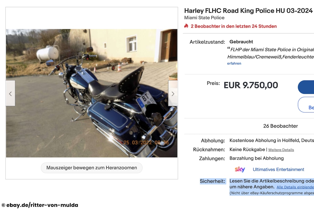 eBay Harley FLHC Road King Police