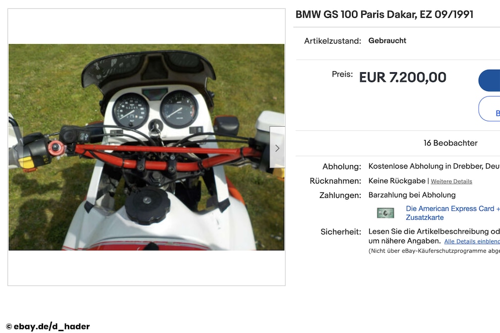 eBay BMW GS 100 Paris Dakar eBay BMW GS 100 Paris Dakar