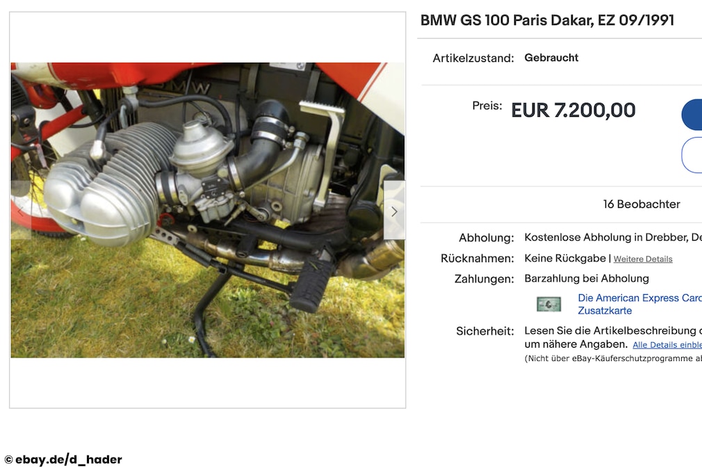 eBay BMW GS 100 Paris Dakar eBay BMW GS 100 Paris Dakar