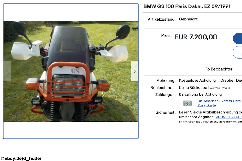 eBay  BMW GS 100 Paris Dakar