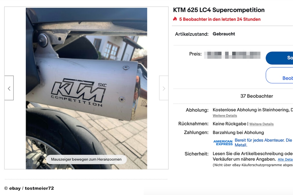 eBay KTM 625 LC4 Supercompetition