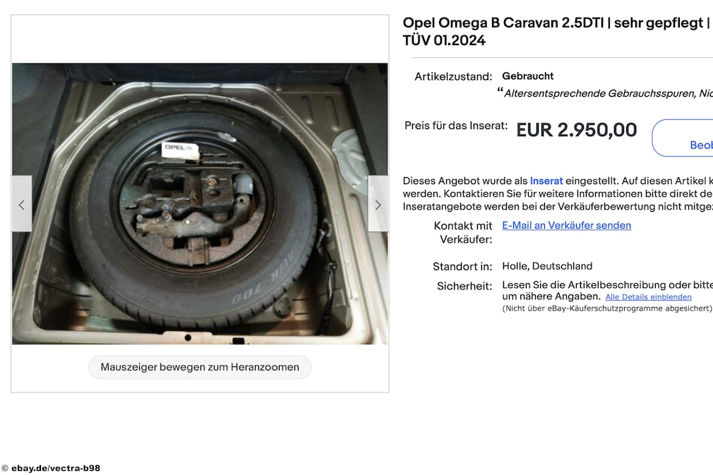 eBay Opel Omega B Caravan 2.5DTI
