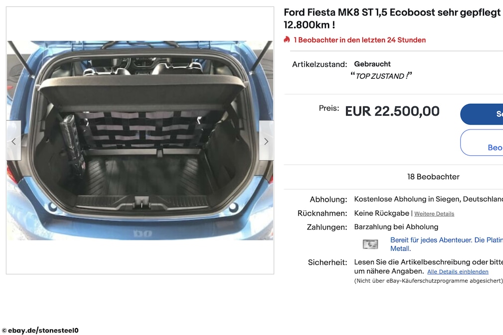 eBay Ford Fiesta MK8 ST 1.5 Ecoboost eBay Ford Fiesta MK8 ST 1.5 Ecoboost