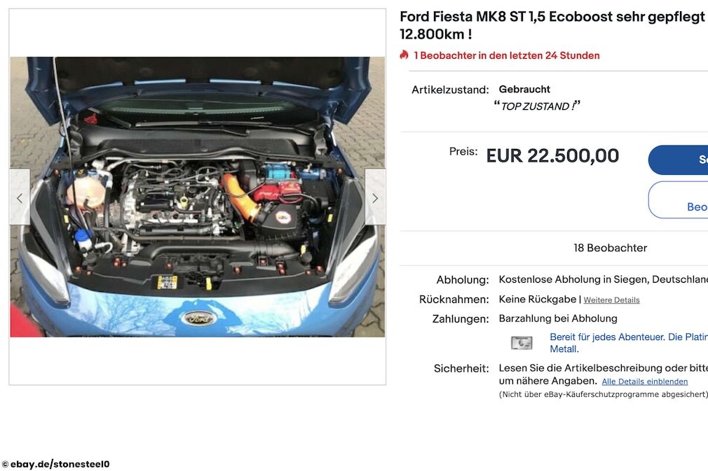 eBay Ford Fiesta MK8 ST 1.5 Ecoboost eBay Ford Fiesta MK8 ST 1.5 Ecoboost