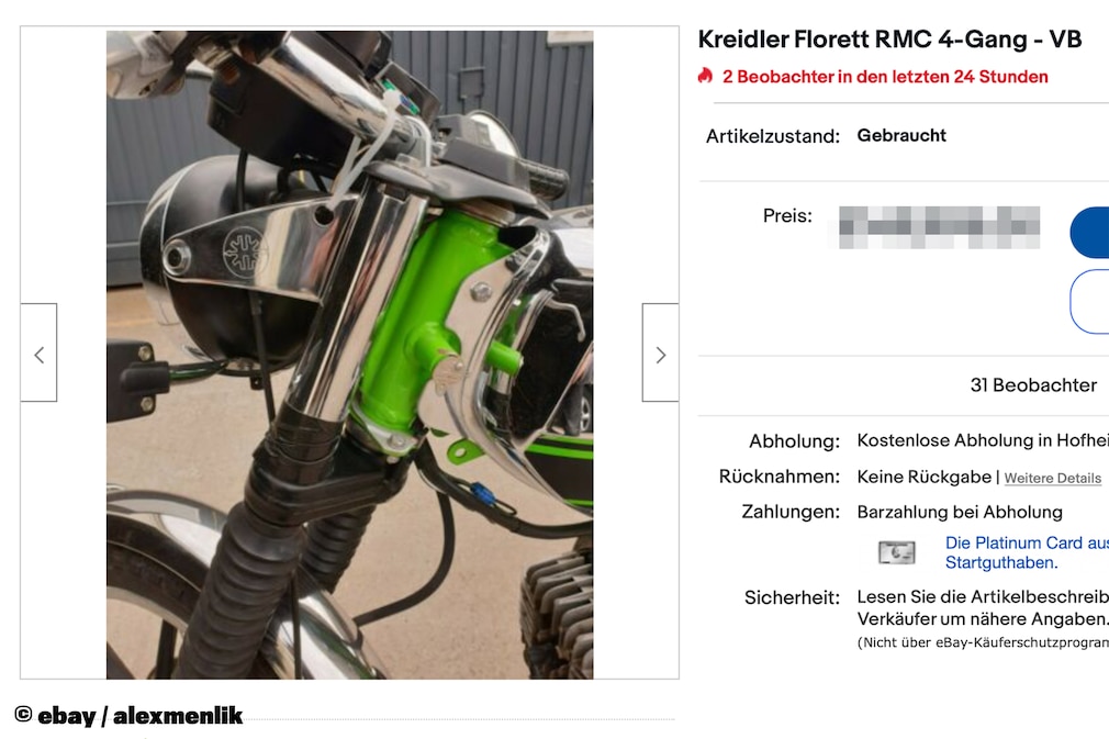 eBay Kreidler Florett RMC 4-speed - VB eBay Kreidler Florett RMC 4-speed - VB