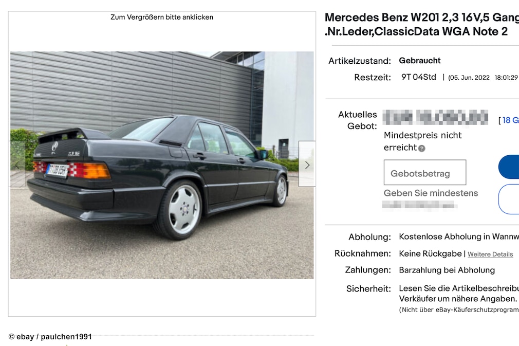 eBay  Mercedes Benz W201
