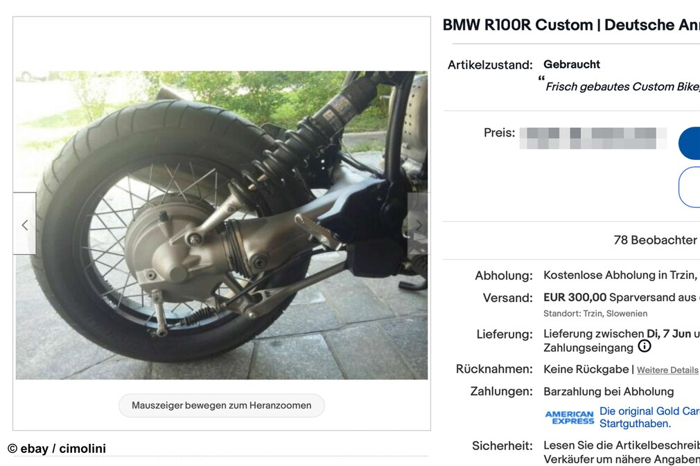 eBay BMW R100R Custom
