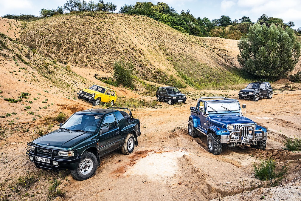 Lada Niva Opel Frontera Fiat Panda Jeep Wrangler Suzuki Vitara