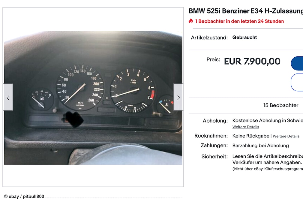 ebay BMW 525i petrol E34 H registration ebay BMW 525i petrol E34 H registration