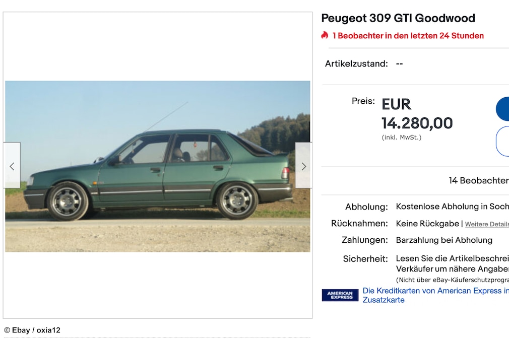 ebay Peugeot 309 GTI Goodwood
