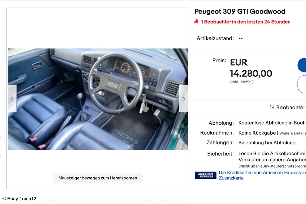 ebay Peugeot 309 GTI Goodwood