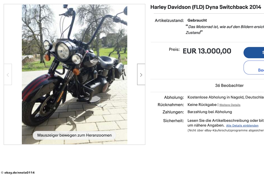ebay Harley Davidson (FLD) Dyna Switchback