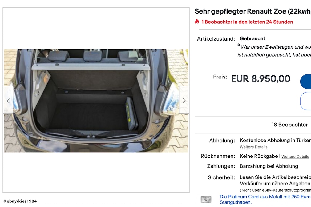eBay Renault Zoe