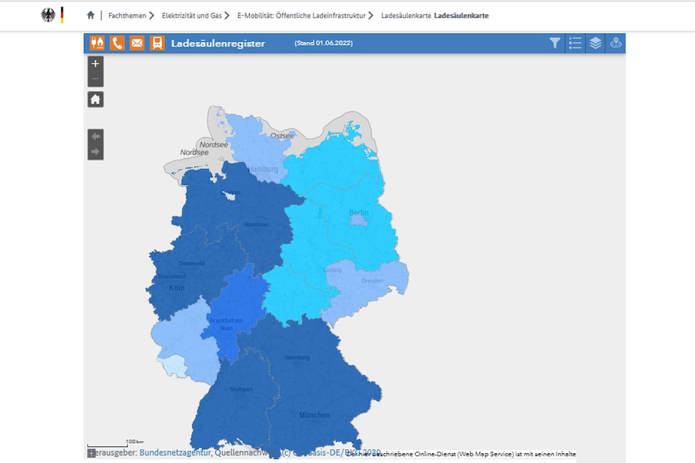 Ladesäulenkarte der Bundesnetzagentur