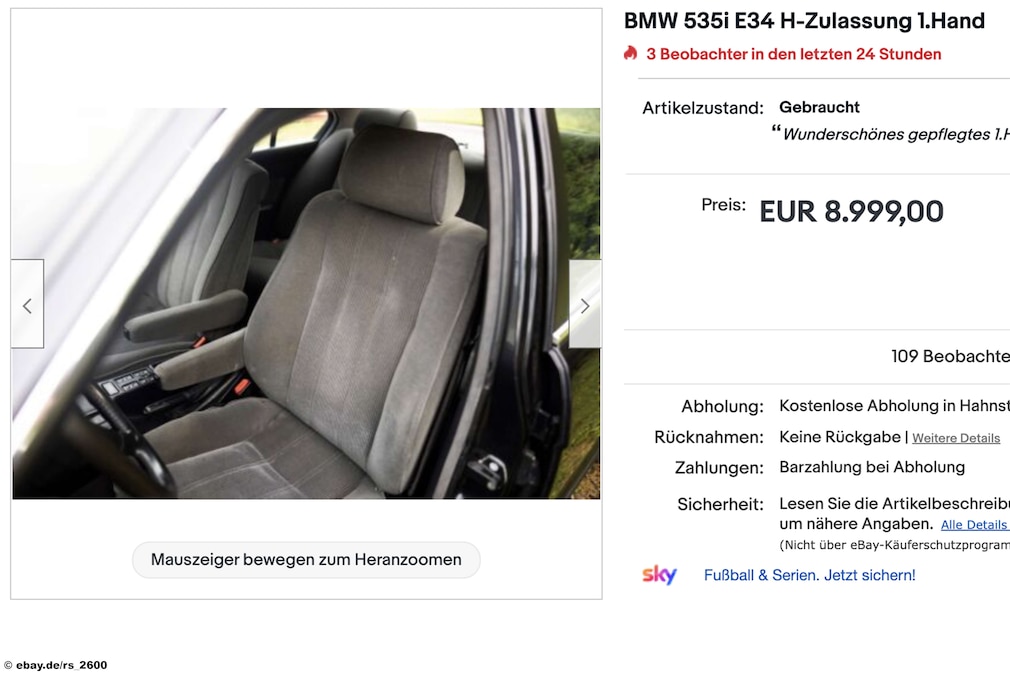 Ebay BMW 535i E34