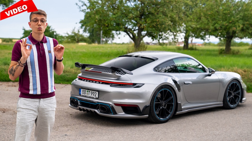 710 PS im Techart Porsche 911 Turbo S ziehen die Haut vom Gesicht