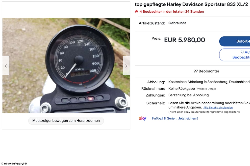 eBay Harley Davidson Sportster 833 X eBay Harley Davidson Sportster 833 X