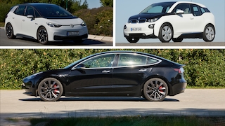 Collage  BMW i3   Tesla Model 3   VW ID.3