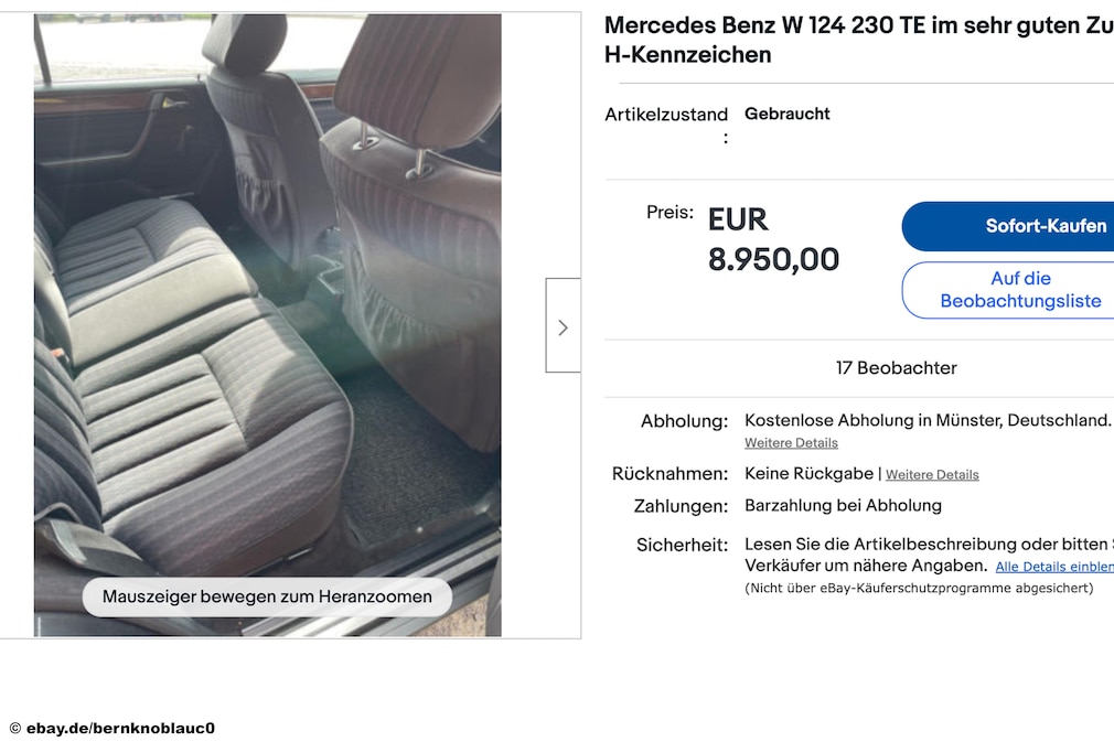 eBay Mercedes Benz W 124 230 TE