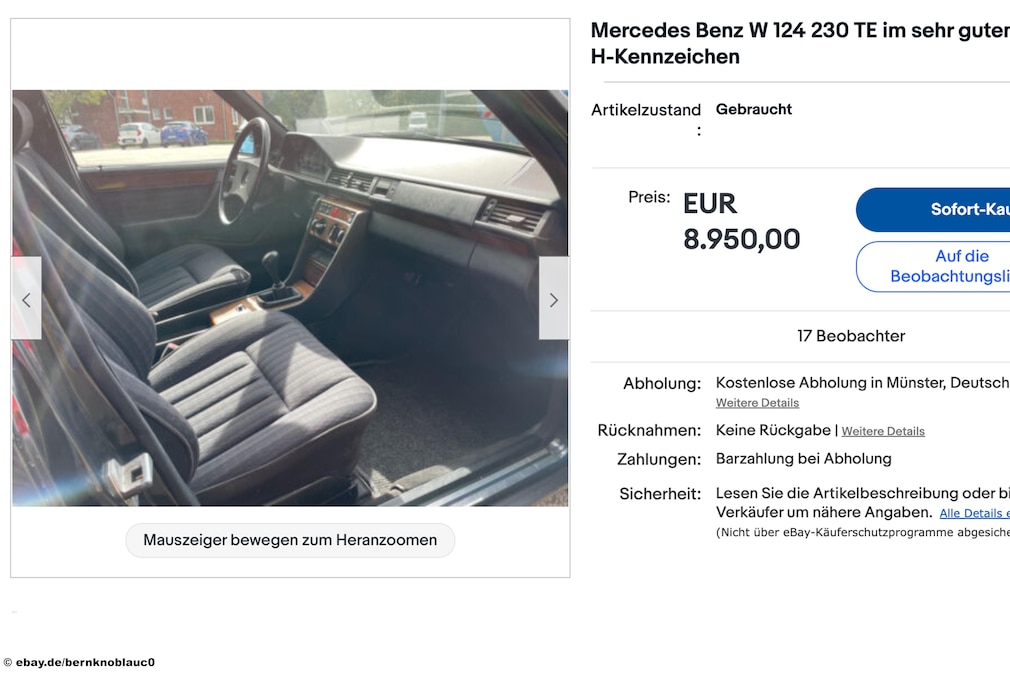 eBay Mercedes Benz W 124 230 TE