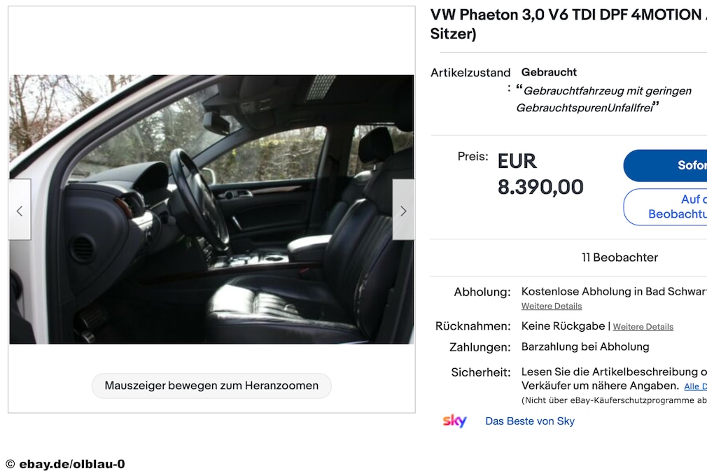 eBay VW Phaeton 3.0 V6 TDI