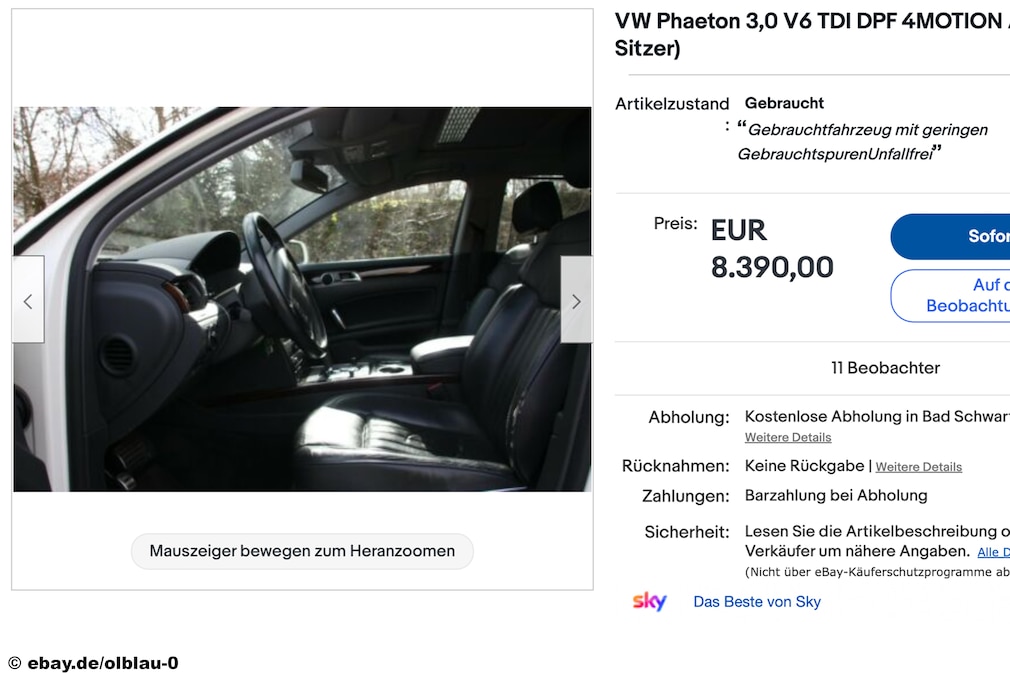 eBay VW Phaeton 3.0 V6 TDI eBay VW Phaeton 3.0 V6 TDI