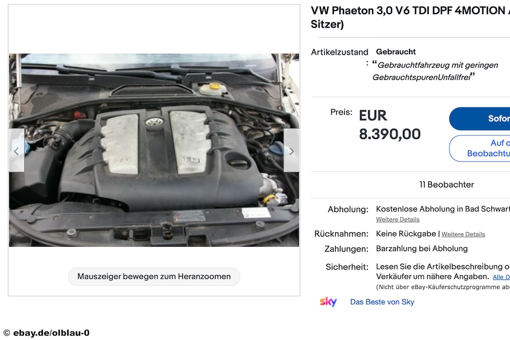 eBay VW Phaeton 3.0 V6 TDI eBay VW Phaeton 3.0 V6 TDI