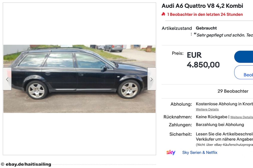 eBay Audi A6 Quattro V8