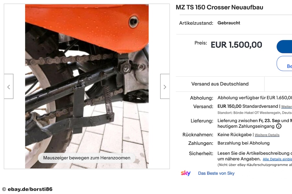 eBay MZ TS 150 Crosse