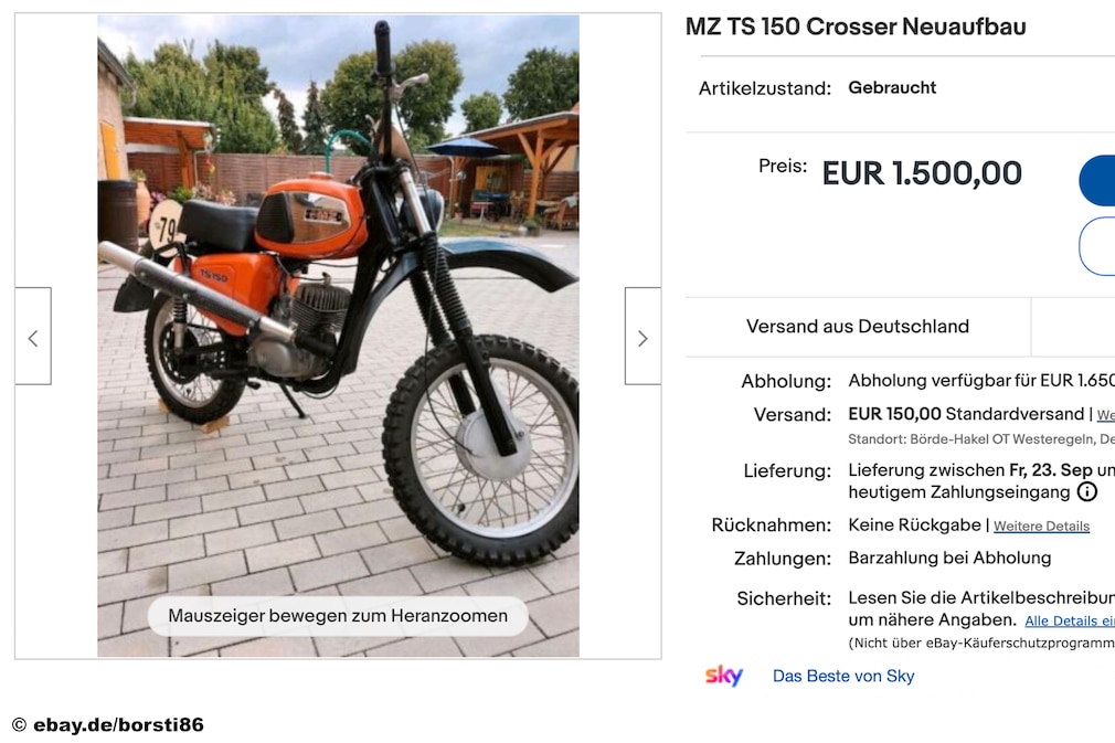 eBay MZ TS 150 Crosser