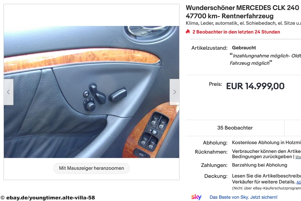 eBay Mercedes CLK 240 Elegance W 209